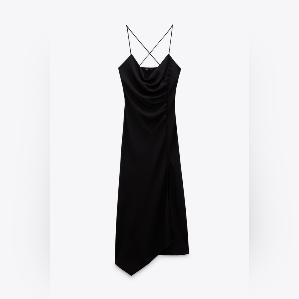 ZARA BUTTONED SLIP DRESS - Picture 7 of 9